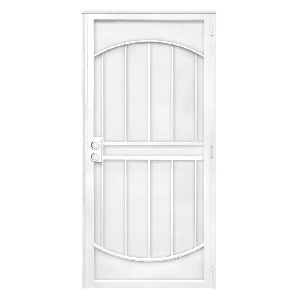 Titan 36 in. x 80 in. Arcada White Surface Mount Outswing Steel Security Door with Expanded Metal Screen, IDR06400362062
