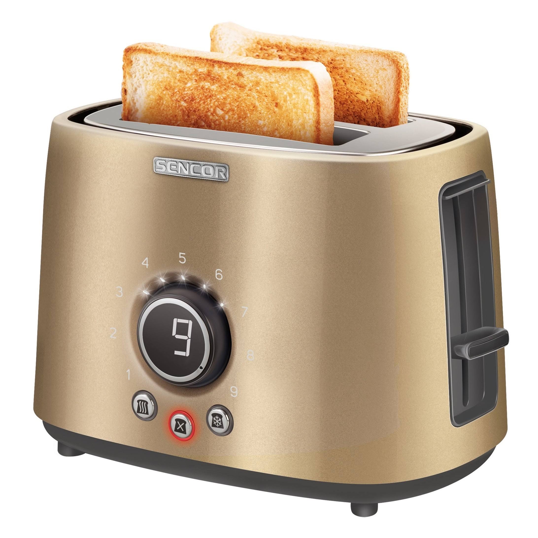 Sencor 2-Slot Toaster with Rack Champagne