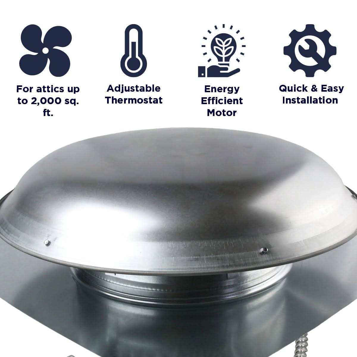 Ventamatic CX3000EEAABL 1,400-cfm Black Aluminum Roof VENTILATOR with Motor