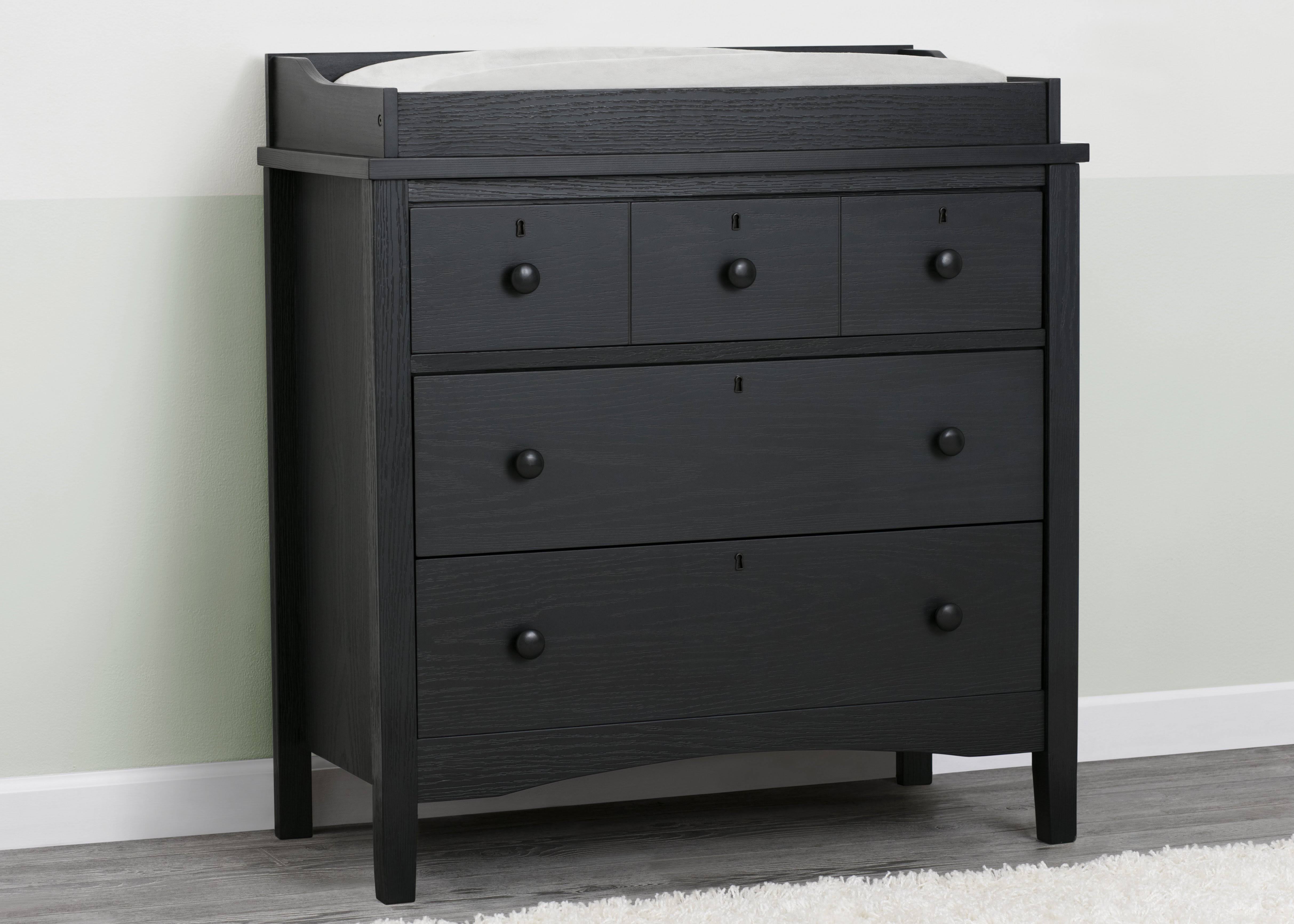 Delta Children Farmhouse 3 Drawer Dresser with Changing Top - Textured Limestone