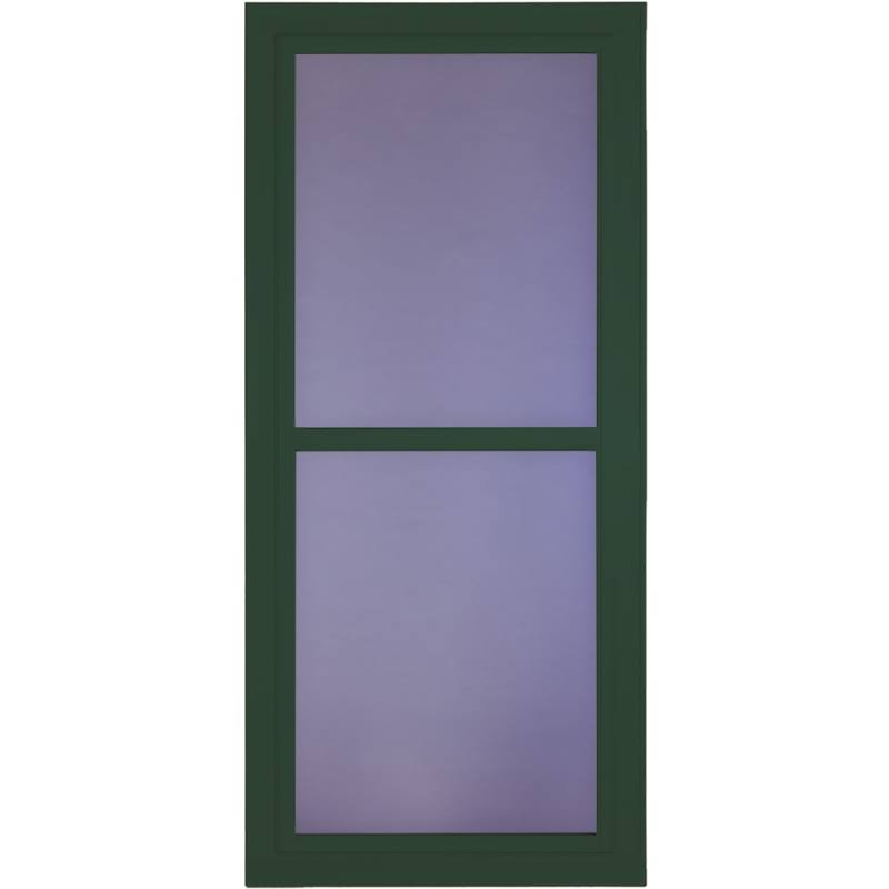 Larson Tradewinds Low-E 36-in x 81-in Green Full-view Universal/Reversible Hinge Aluminum Storm Door | 14604122E