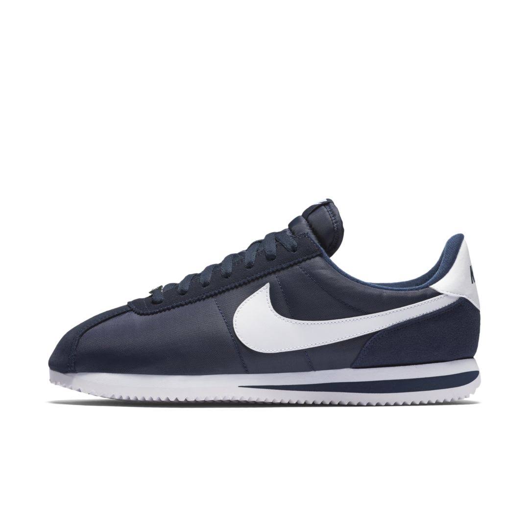 Nike Cortez Basic Nylon Obsidian White-Metallic Silver
