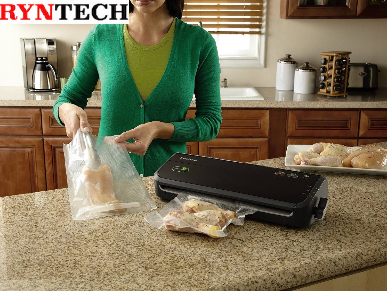 Foodsaver FM2000 Vacuum Sealer System with Starter Bags u0026 Rolls, Black