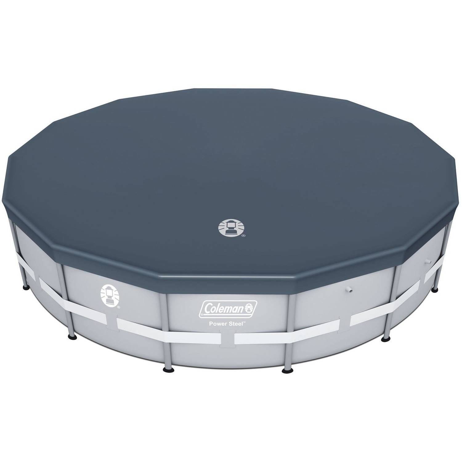 Coleman Power Steel 22& x 52 inch Frame Swimming Pool Set, Gray