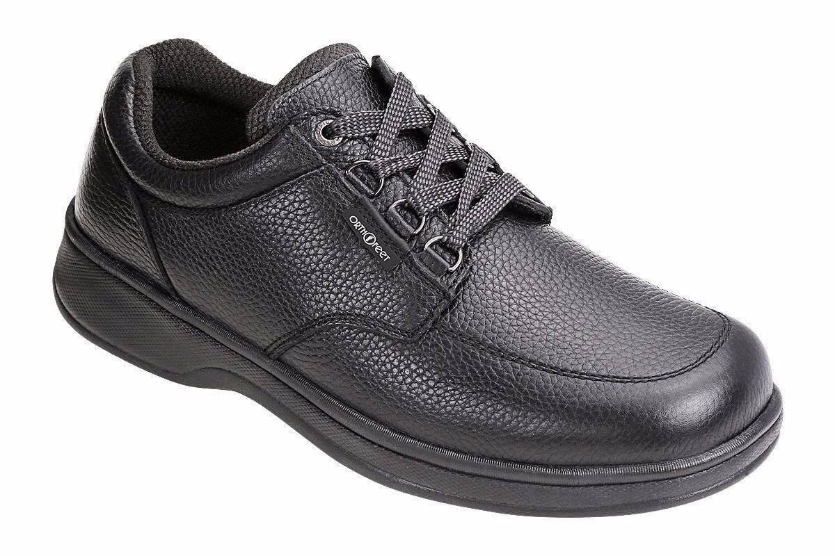 OrthoFeet Men&s Avery Island, Black Leather