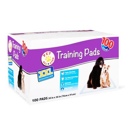 Pet All Star XXL Training Pads, 30 in x 36 in, 100 Count, Size: 30 inch x 36 inch