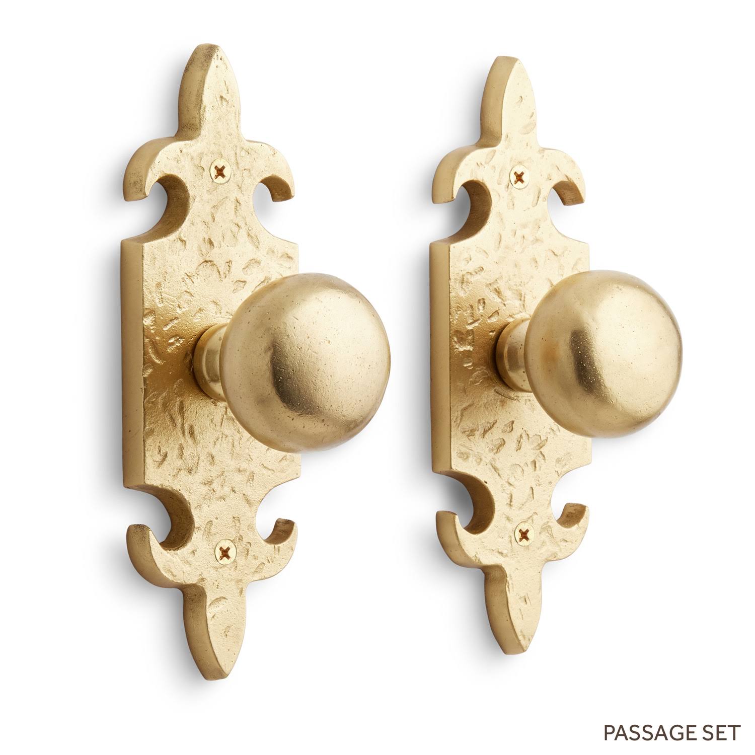 Signature Hardware Cousteau Solid Brass Passage Door Knobset with 2-3/8x22 Backset - Antique Copper - 444515
