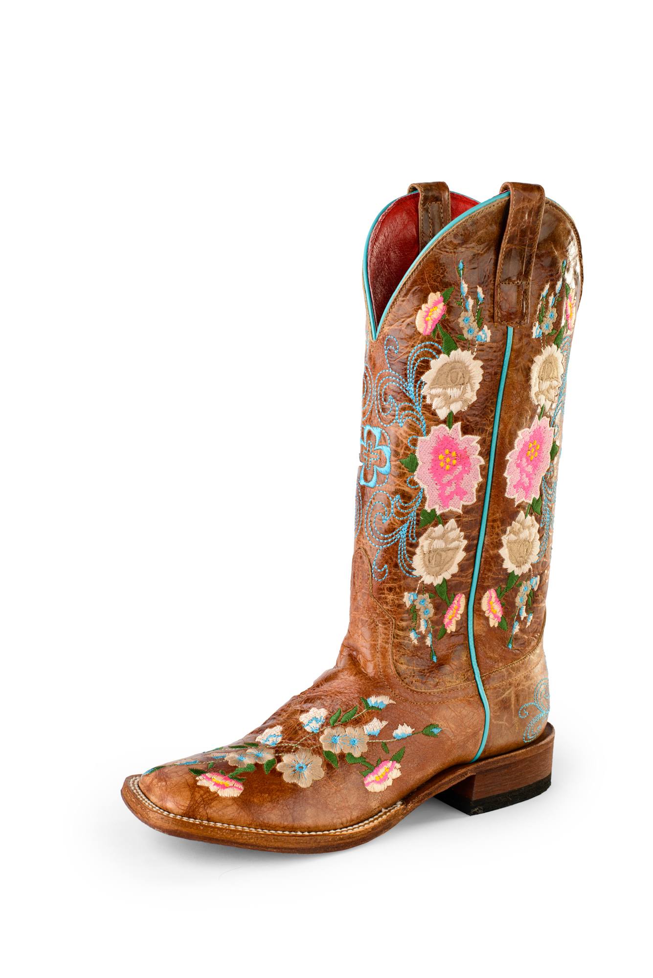 Macie Bean Women's Rose Garden Cowgirl Boots - Square Toe