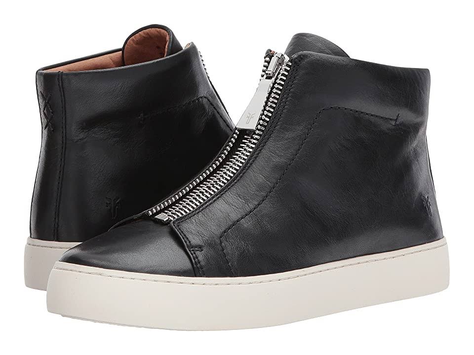 Frye Women's Lena Zip High Top Leather Sneakers - Black - Size 8