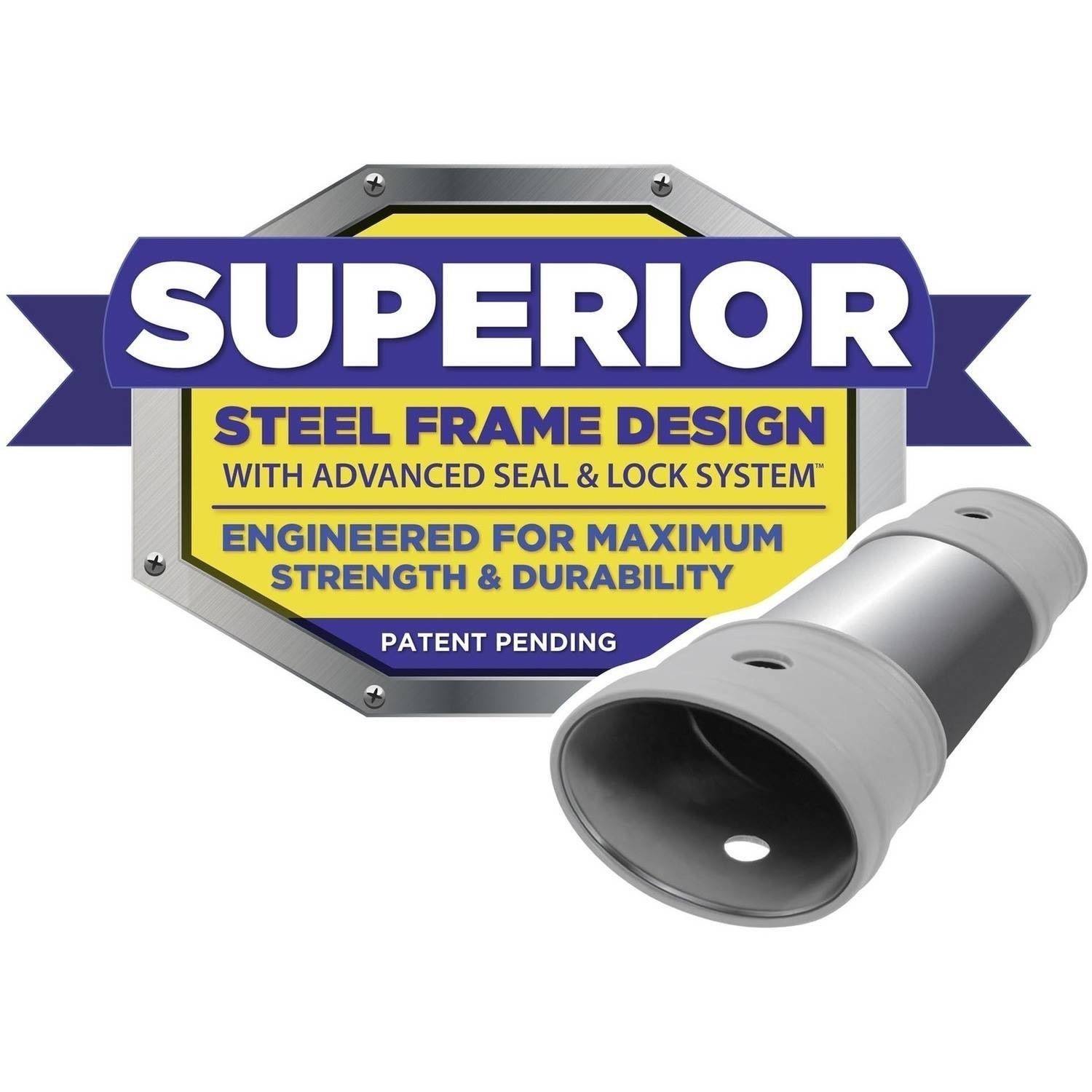 Coleman Power Steel 22& x 52 inch Frame Swimming Pool Set, Gray