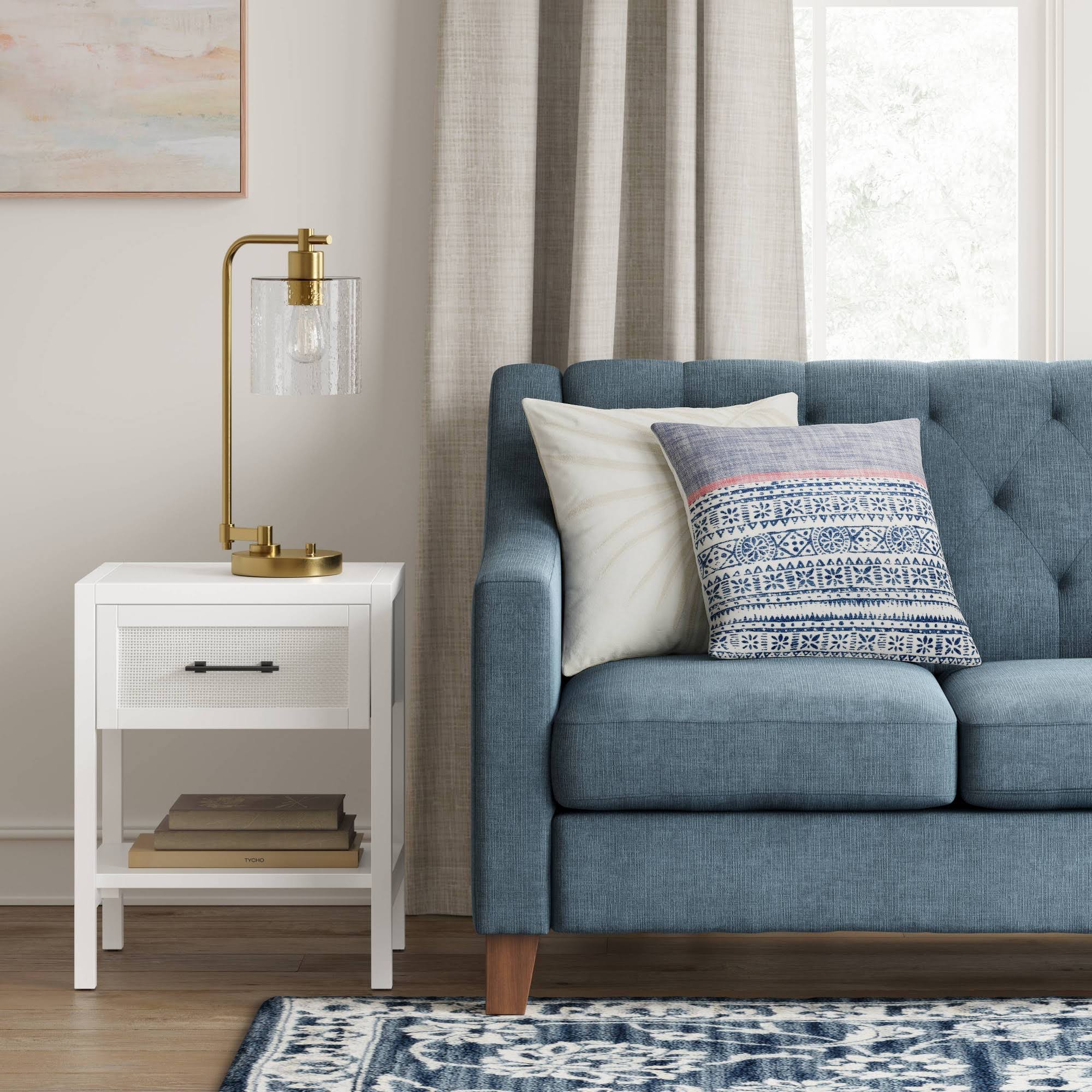 Warwick End Table with Drawer White - Threshold