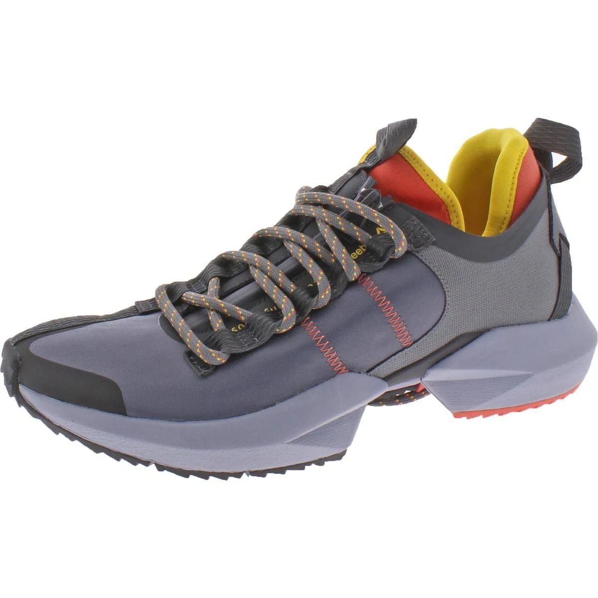 Reebok Mens Sole Fury Trail Fitness Performance Running Shoes, Cold Grey 6/Rosette/Toxic Yellow / 13