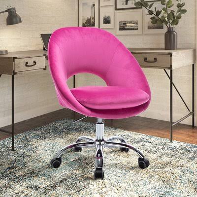Messara Velvet Task Chair Mercer41 Upholstery Color: Pink