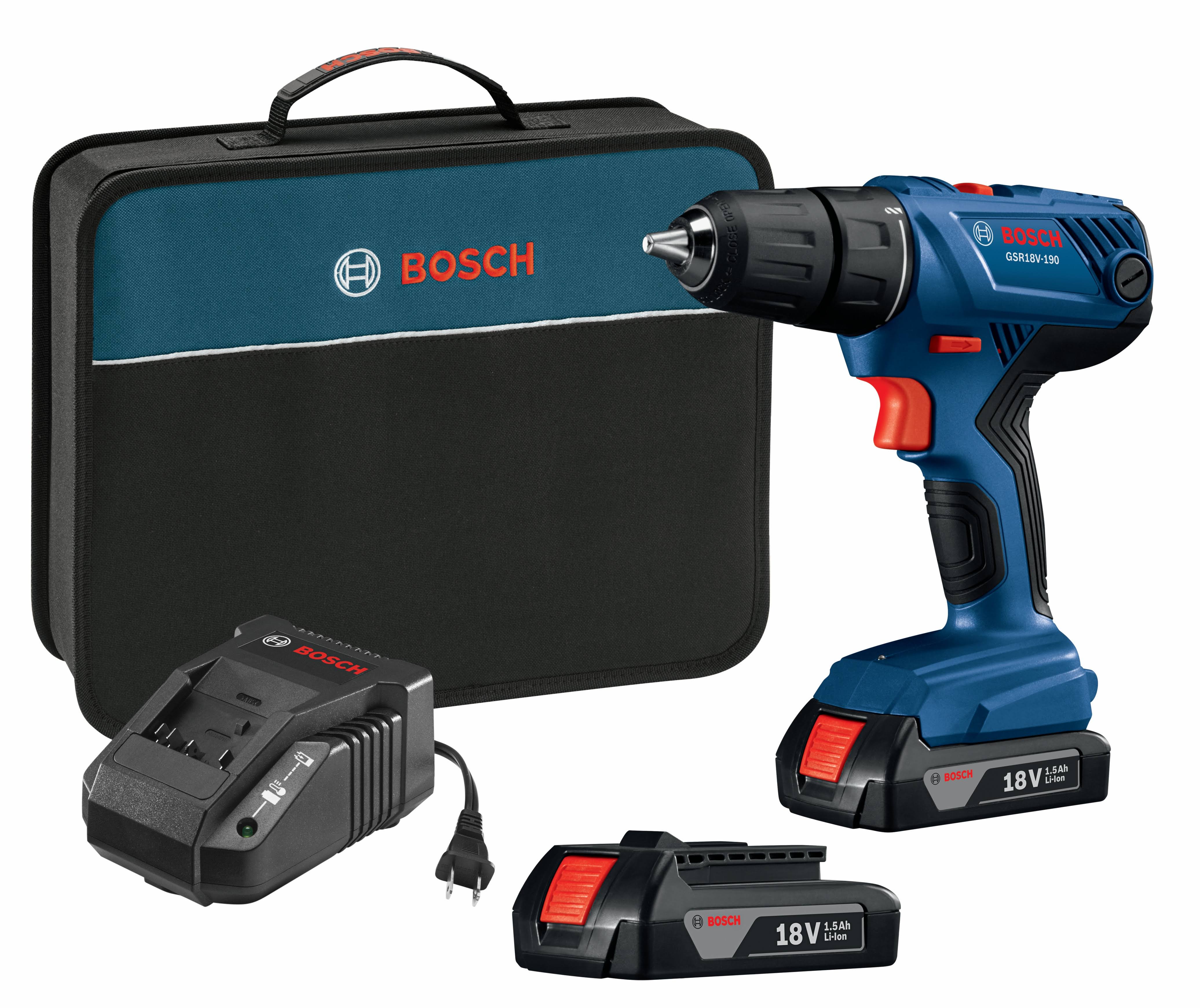 Bosch GSR18V-190B22 18-Volt 1/2x22 Cordless Drill/Driver Kit