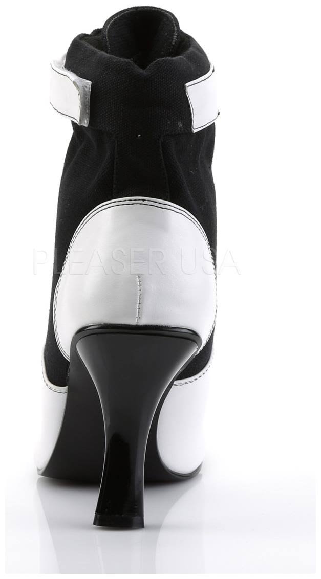 Funtasma Women's Referee 125 Canvas Ankle HIgh Boots, Black/White, 11