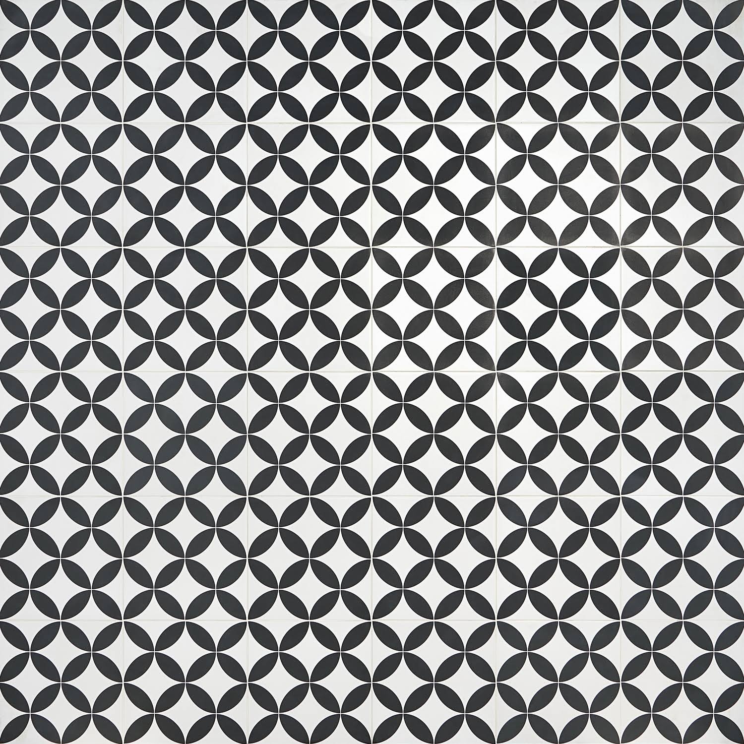 Ivy Hill Tile Norwalk Floor Deco Black and White 8x8 Matte Porcelain Tile, Blacku0026White, Backsplash, Wall and Floor
