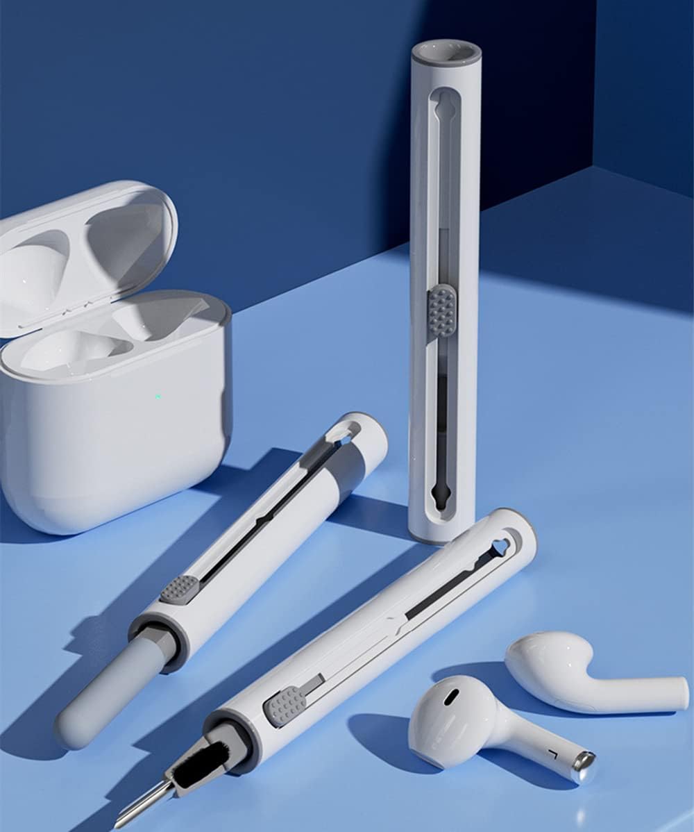 Bluetooth Earbuds Cleaning Pen,3-in-1 Multifunction Cleaner kit for Airpod/Wireless Earbud,Case Clean Tools with Sponge, Brush, Metal