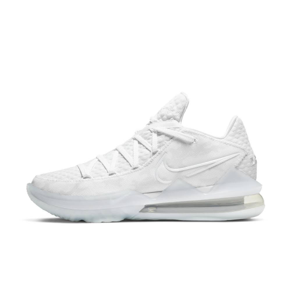 Nike Lebron 17 Low White/Silver Basketball Shoes, Size: 18, Plastic