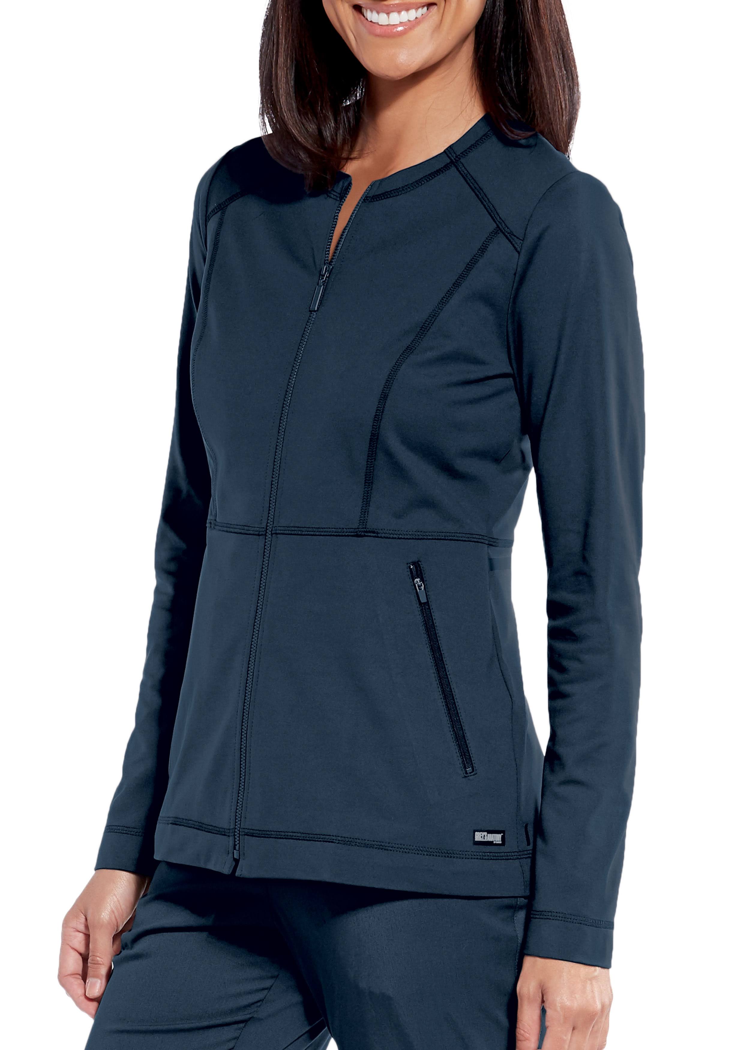 Impact by Grey's Anatomy Women's Tempo Solid Scrub Jacket - Steel - L - by allheart