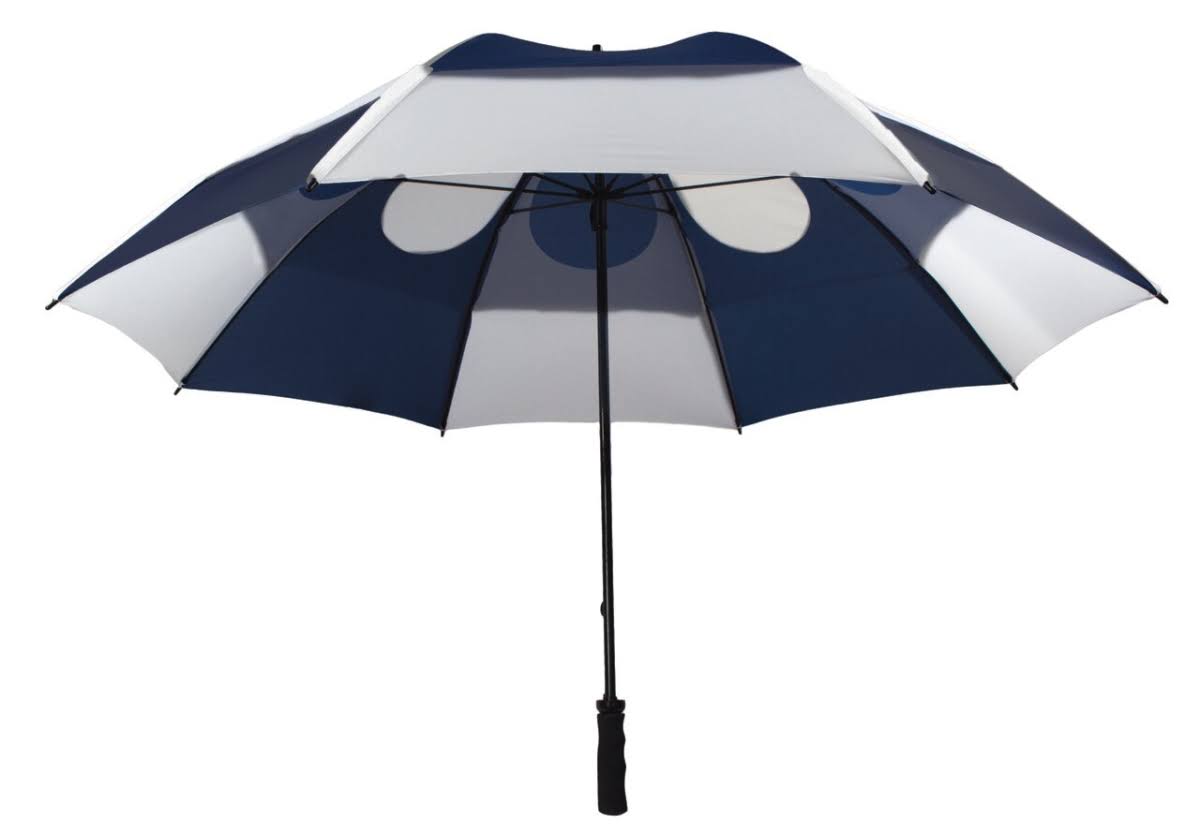 GustBuster 55162NA-WH Pro Series Gold Golf Manual Umbrella Navy u0026 White - 62 in.