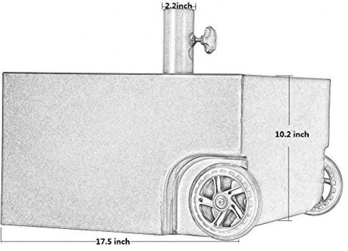 Abba Patio 30lb. Stainless Steel Square Umbrella Planter Base with Wheels