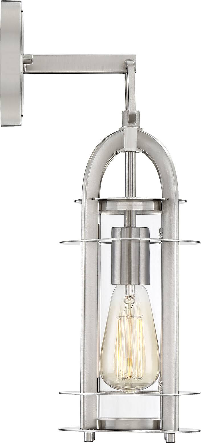 Savoy House Merrill Outdoor|Wall Lantern Satin Nickel 1 Light 5-800-SN