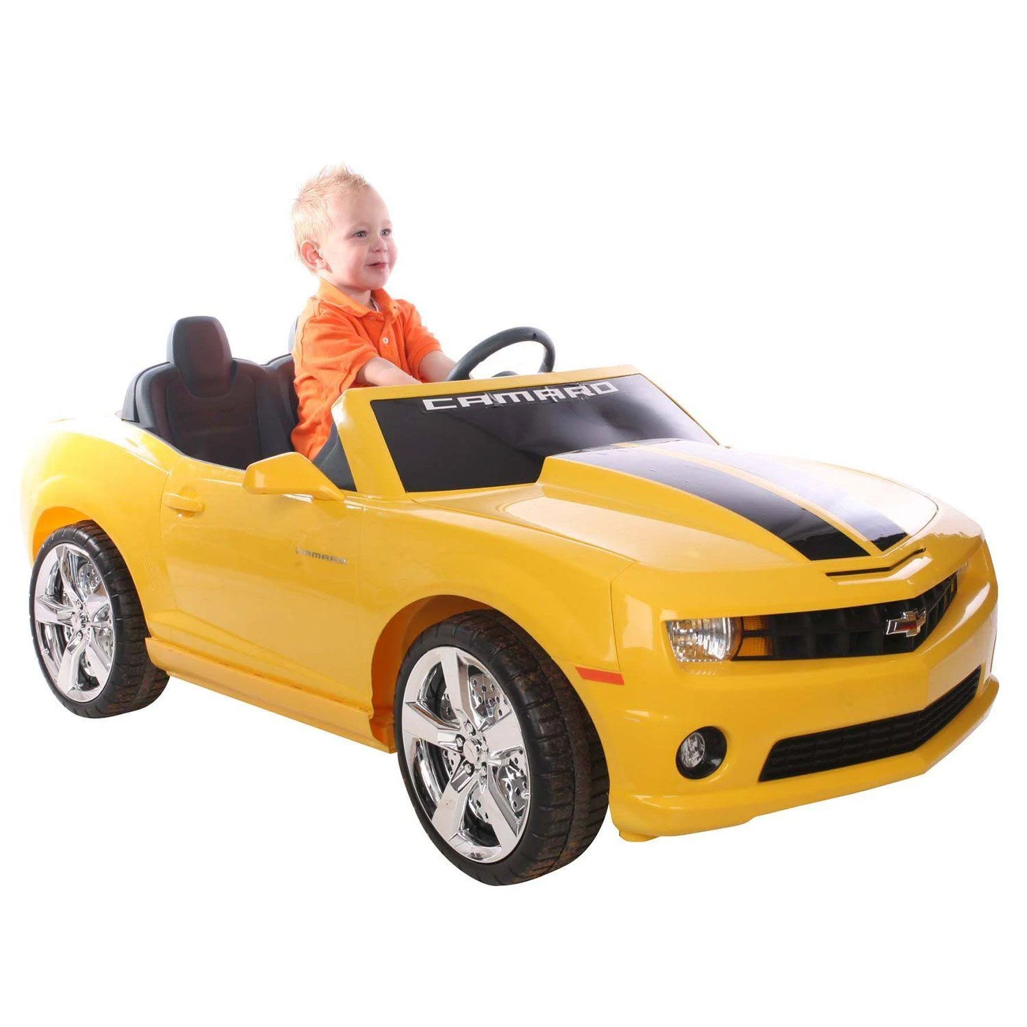 Kid Motorz 12V Two Seater Chevrolet Racing Camaro Ride-On Car, Yellow
