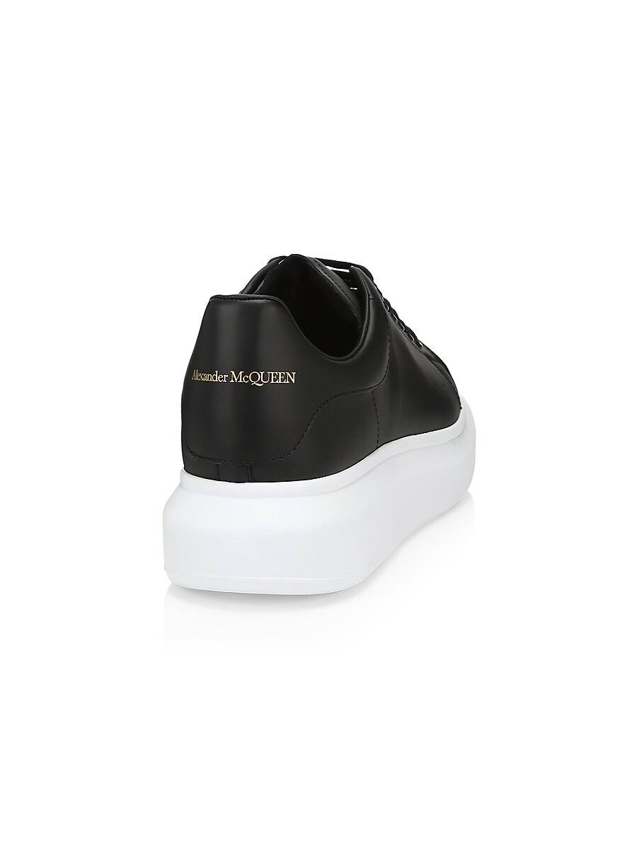 Alexander McQueen Men's Oversized Leather Heel Detail Sneakers - Multi - Size 39.5 EU / 6.5 US - White/Black