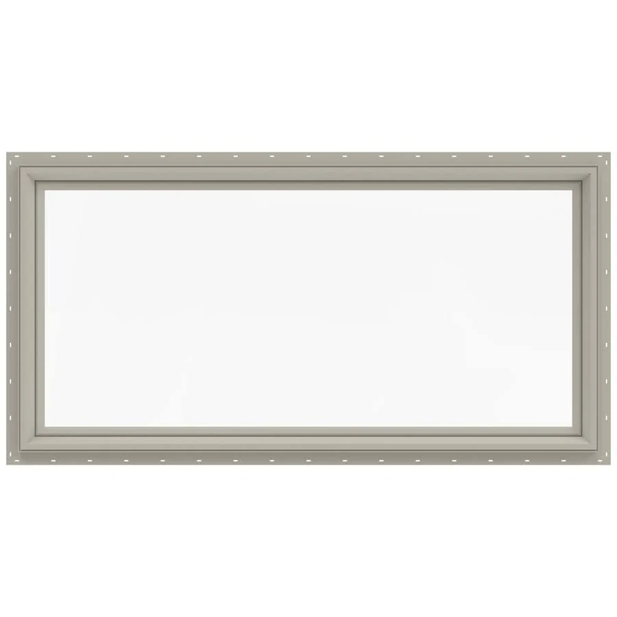 JELD-WEN 48-in x 24-in x 2.9063-in Jamb Rectangle New Construction Desert Sand Annealed Window in Brown | LOWOLJW141600092