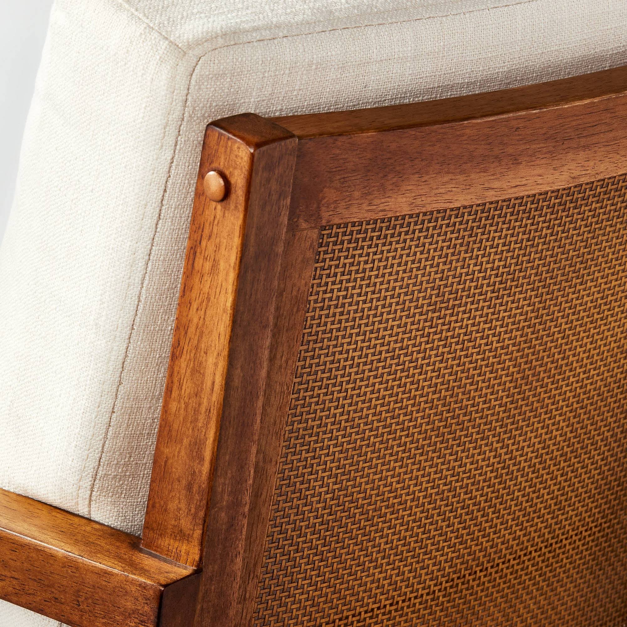 Agoura Hills Cane Back Accent Chair Cream/Mid-tone Wood - Threshold Designed with Studio McGee