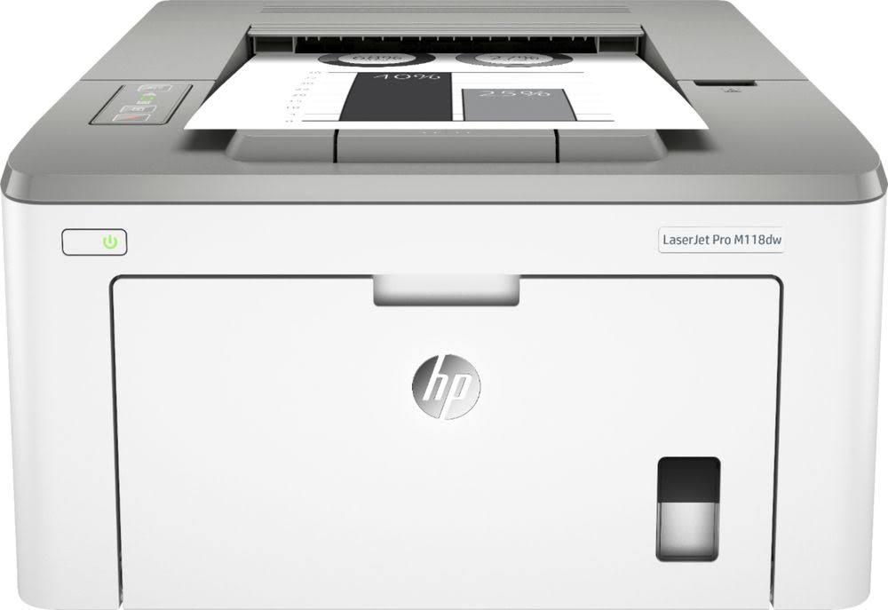 HP - LaserJet Pro M118dw Wireless Black-And-White Laser Printer - Off-White and Gray