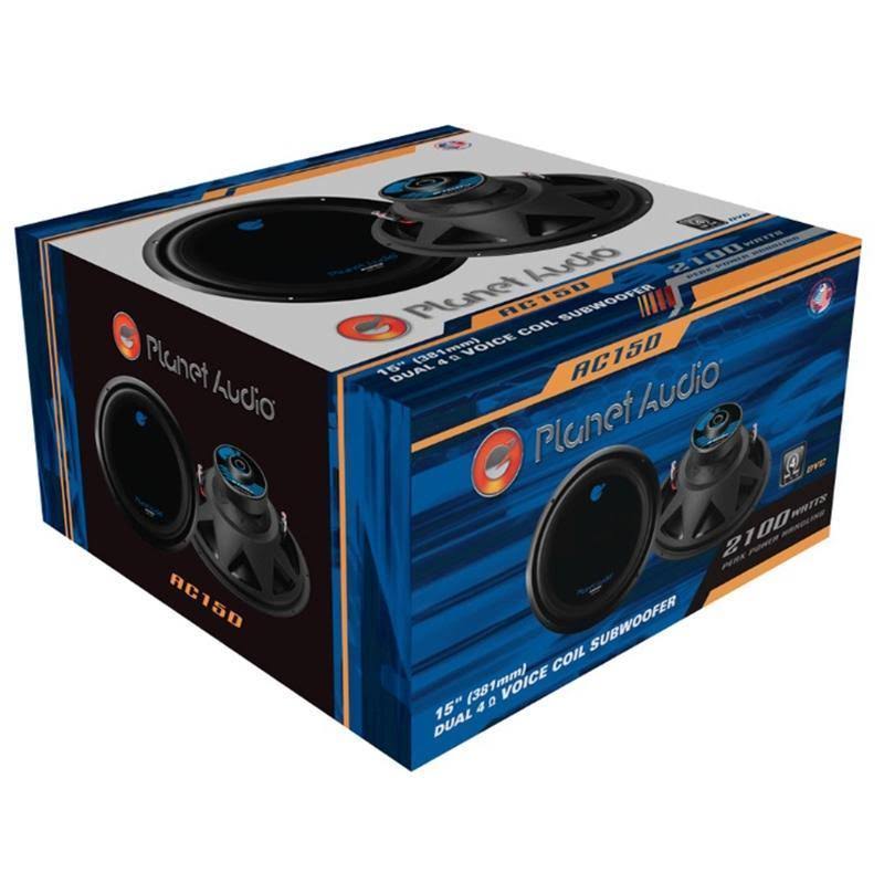 Planet Audio 15-inch 2100W Car Power Subwoofer DVC 4 Ohm 2-Pack Ac15d