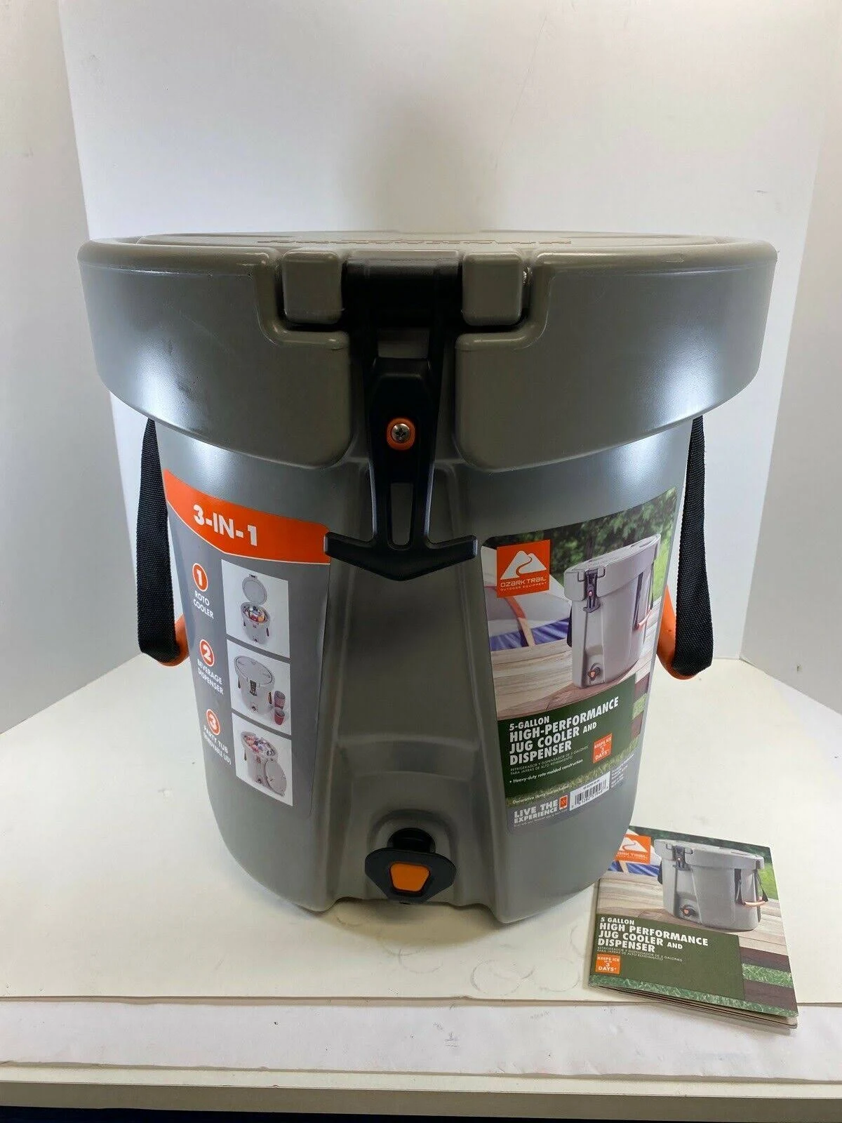 Ozark Trail 20-Quart High Performance Beverage Dispenser/Jug Cooler, Gray