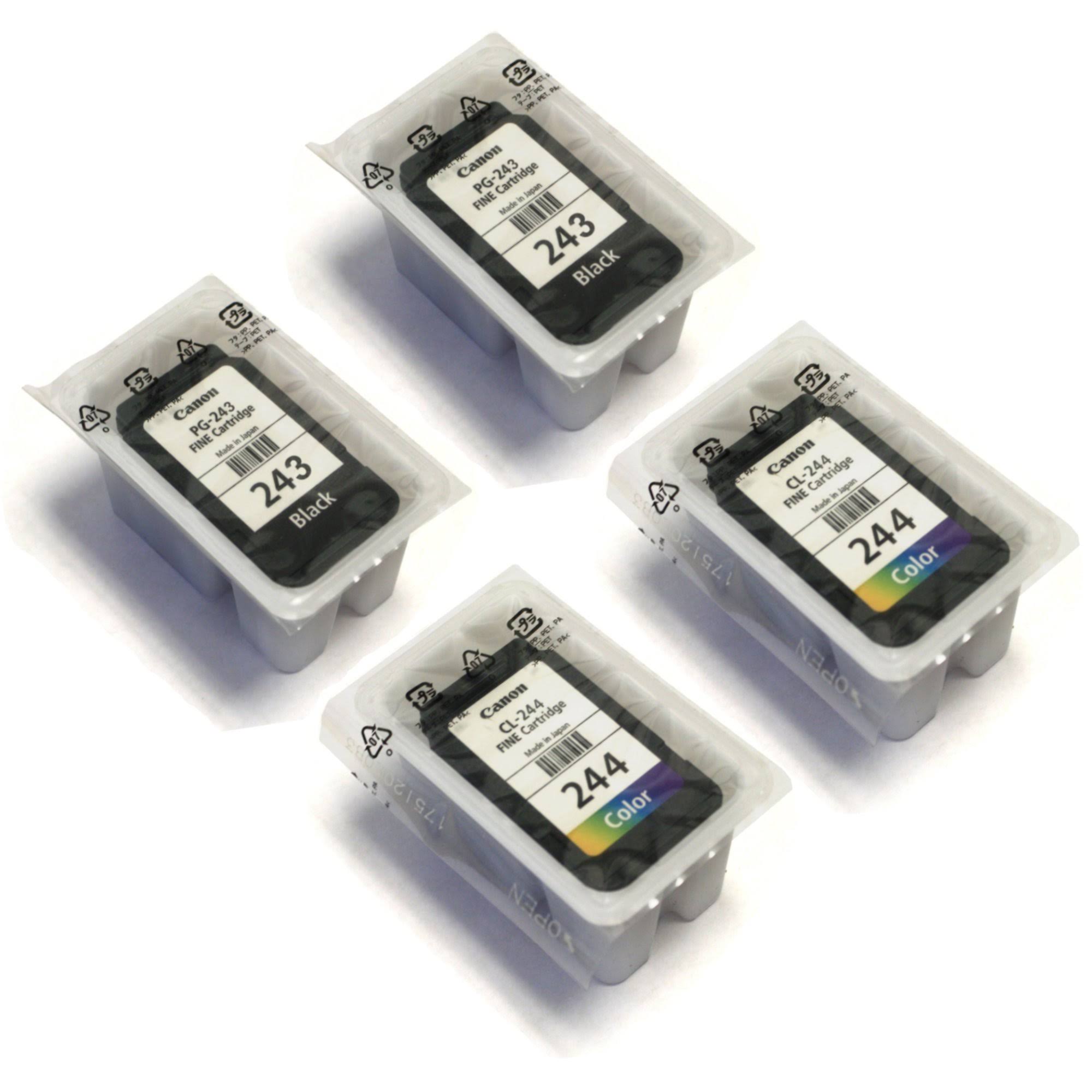 Canon PG-243 Black + CL-244 Color Ink Cartridge - 4pk