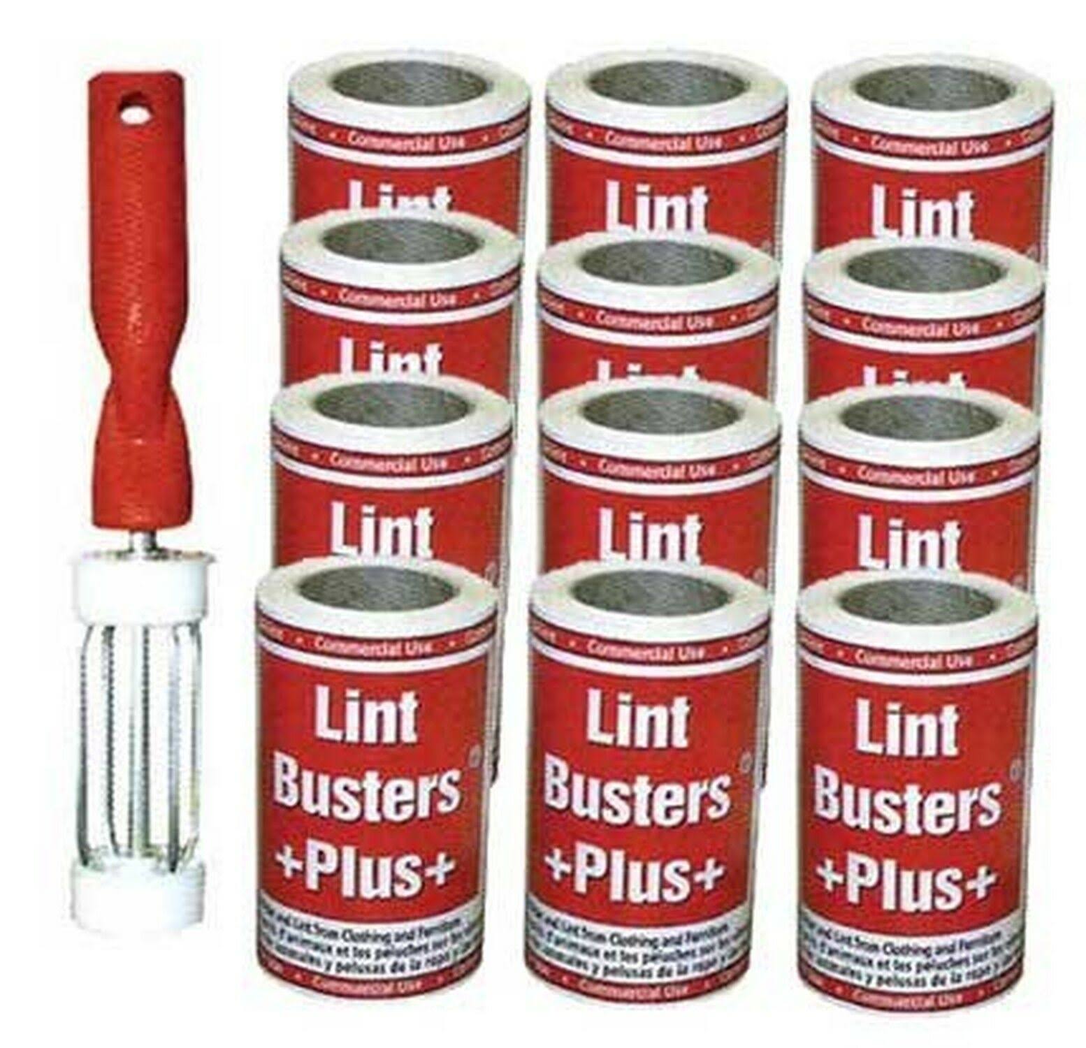 Lint Buster Plus Commercial Grade Lint Rollers (1 Handle 12 Rolls)