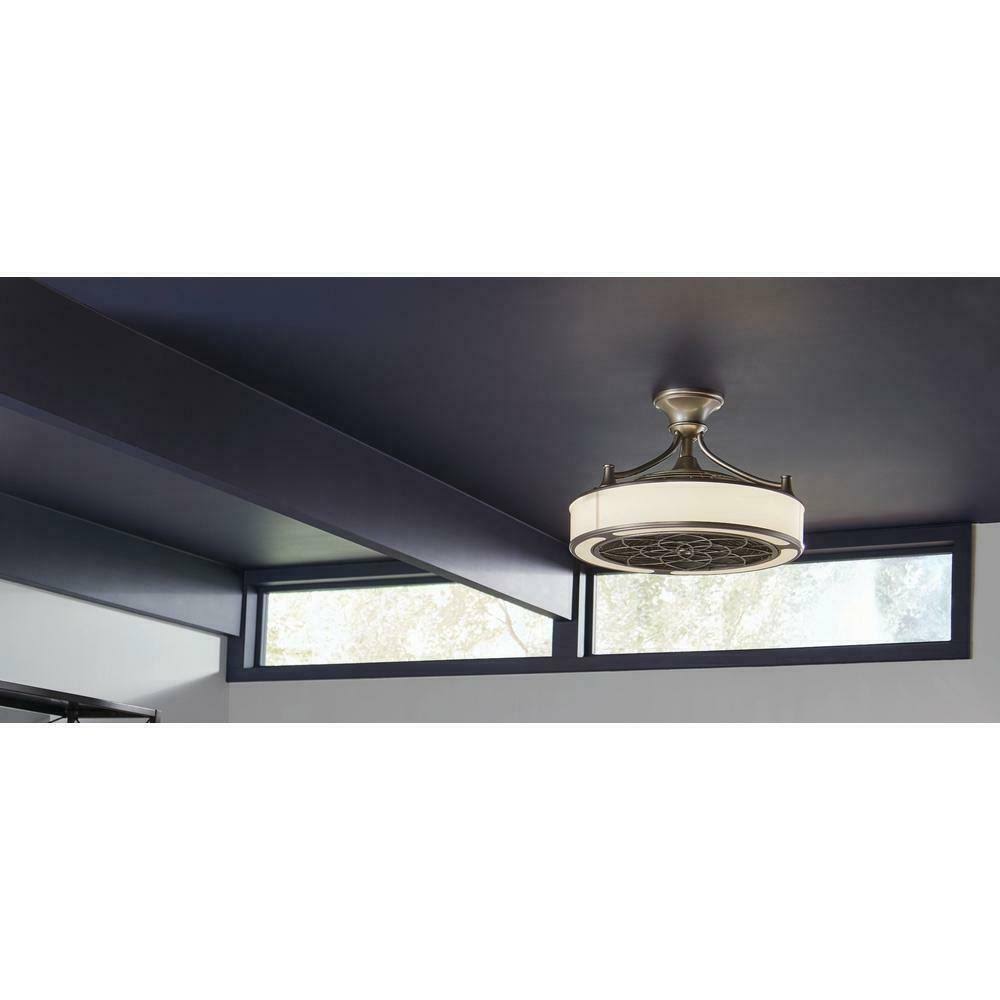 Anderson 22 in. LED Indoor/Outdoor Brushed Nickel Ceiling Fan with Remote