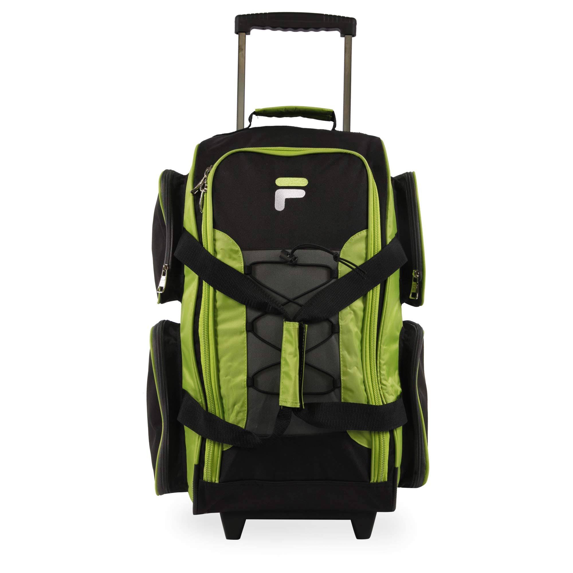 Fila 22-inch Lightweight Carry-On Rolling Duffel Bag - Lime