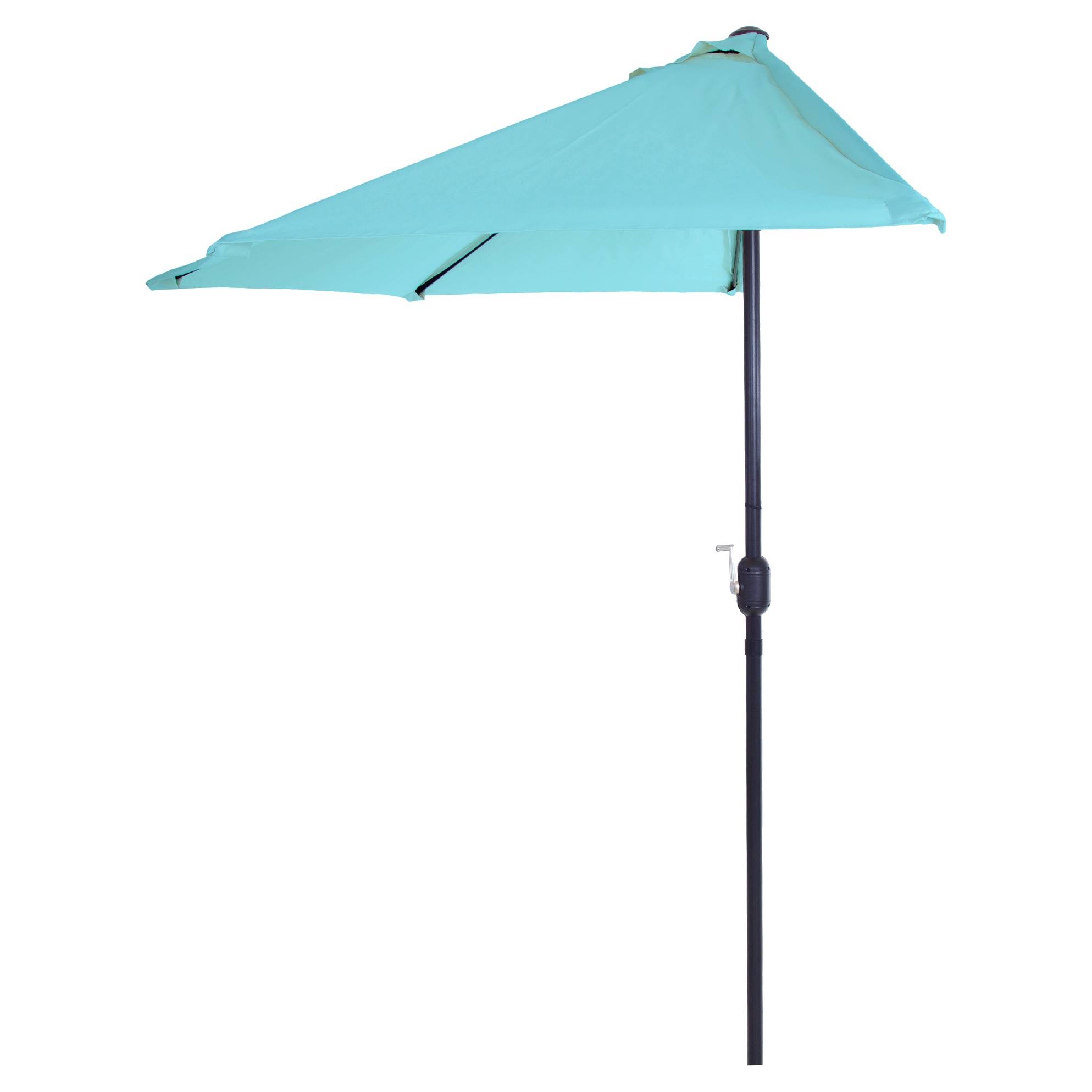 Pure Garden 9& Half Round Patio Umbrella - Blue