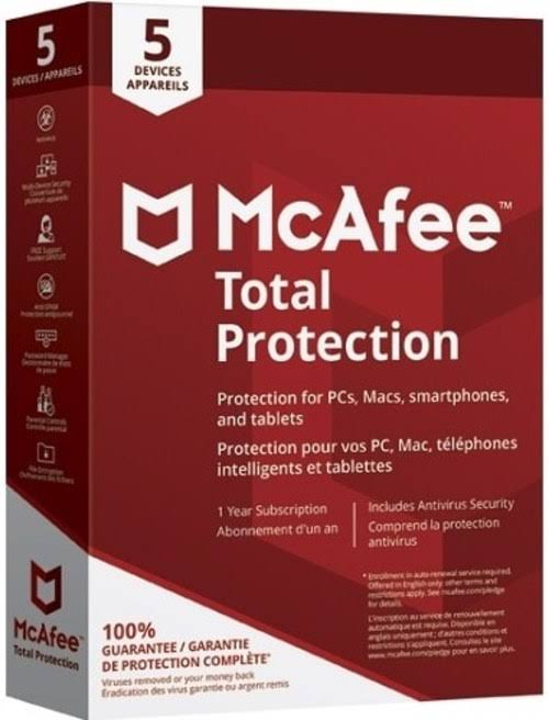 McAfee Total Protection - 5 Devices - Box Pack - 1-year License