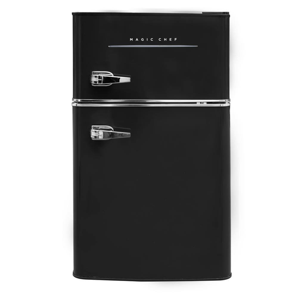 Magic Chef Retro 3.2 Cu. ft. 2 Door Mini Fridge in Black