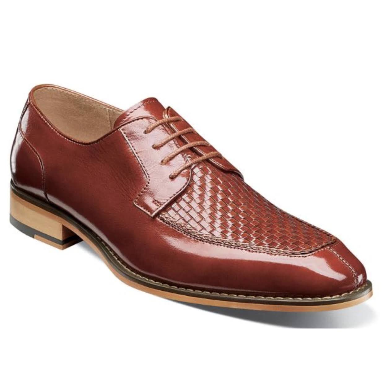 Stacy Adams Winthrop Moc Toe Woven Oxford Shoes Cognac 25242-221 - 9