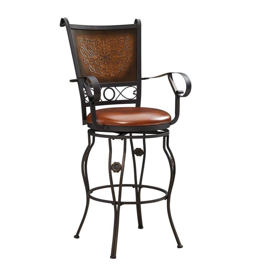 Powell Aberdeen Stamped Back Big and Tall Barstool with Arms