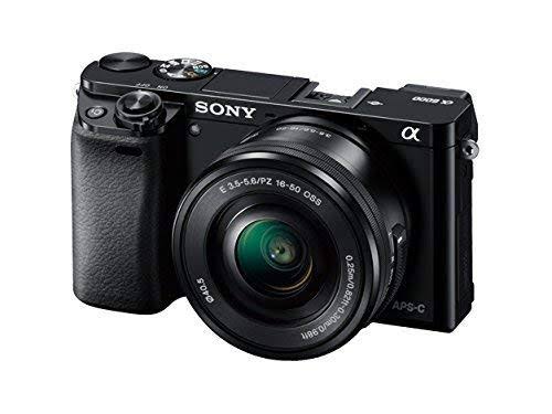 Sony Alpha A6000 Mirrorless Digitial Camera 24.3MP SLR Camera with 3.0-Inch LCD (Black) w/ 16-50mm Power Zoom Lens (Renewed)