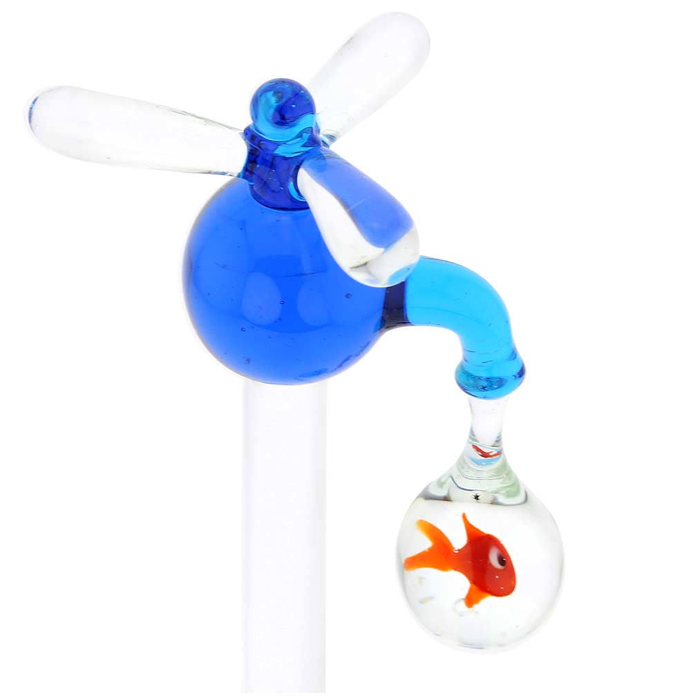 Murano Glass Faucet and Aquarium with Fish