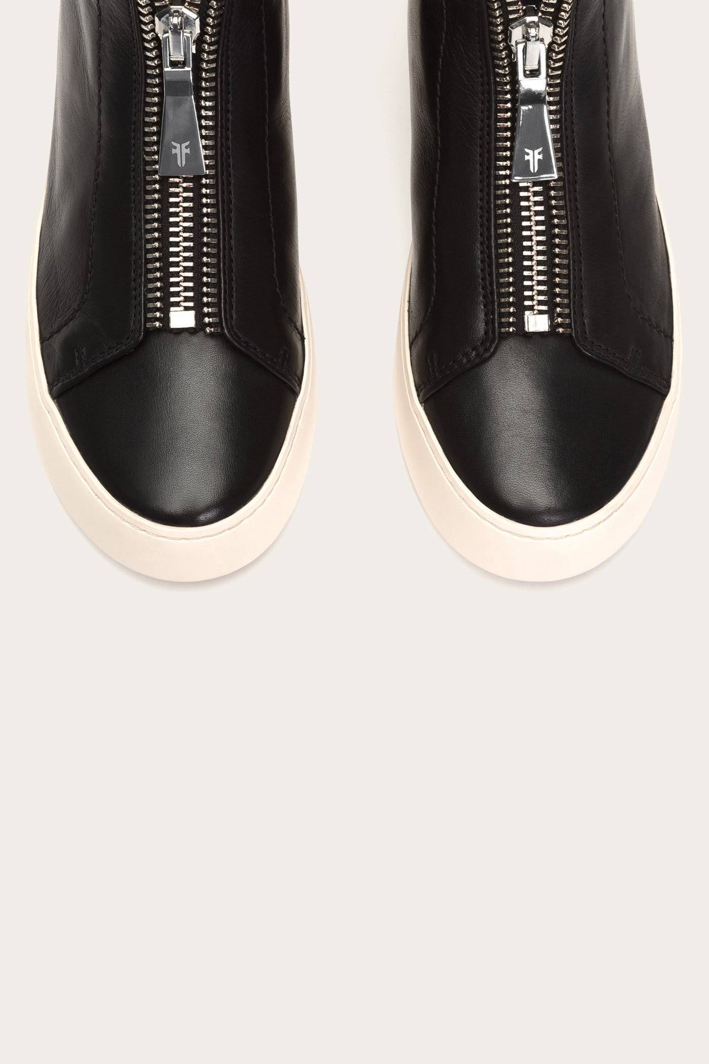 Frye Women's Lena Zip High Top Leather Sneakers - Black - Size 8