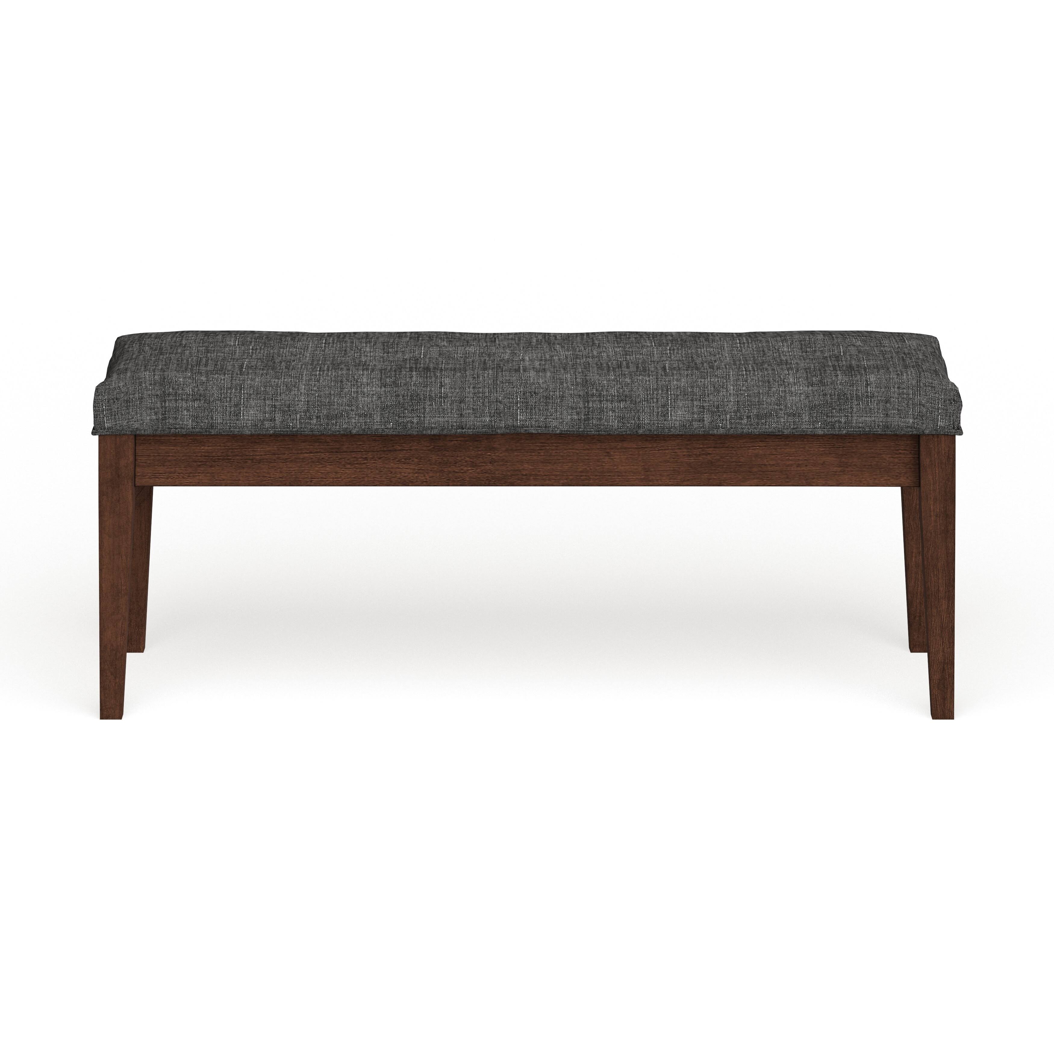 Inspire Q Hawthorne Upholstered Espresso Finish Bench by Bold, Gray