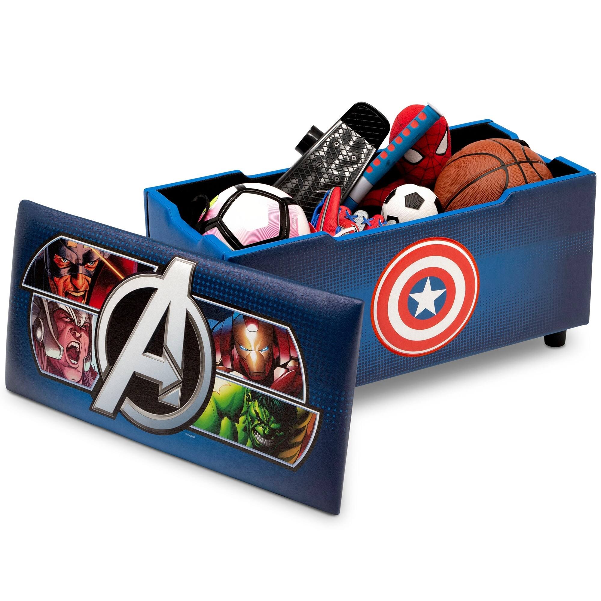 Marvel Avengers Upholstered Storage Bench for Kids - Delta Children TB83434AV-1160