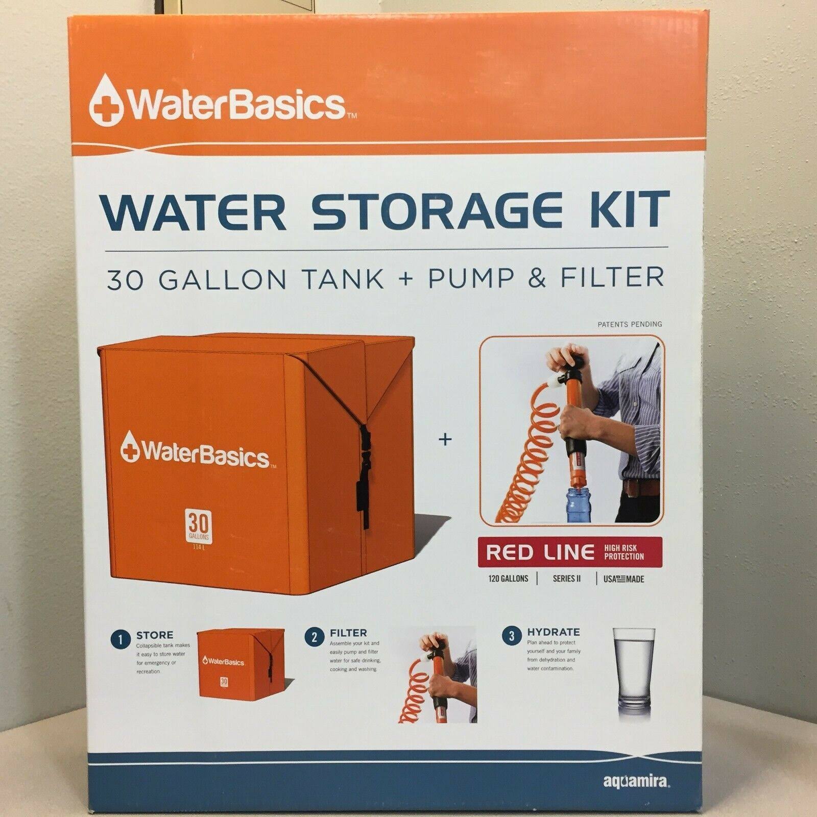 WaterBasics Water Storage Kit - 30 Gallon with Filter
