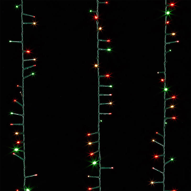 Raz 73.8' Red, Green, and White Compact Snake Lights on A Green Wire with Remote G3837087