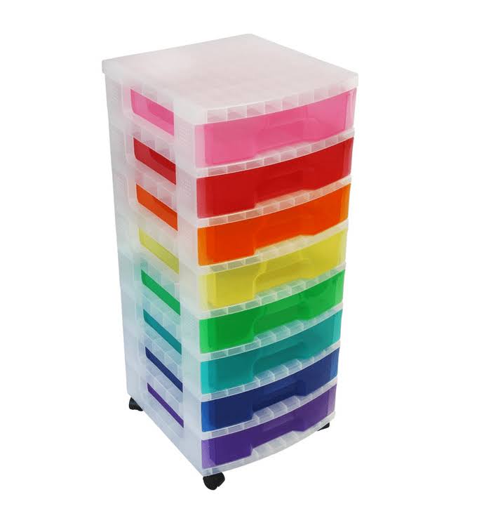 Really Useful Boxes Rainbow 8-Drawer Rolling Chest